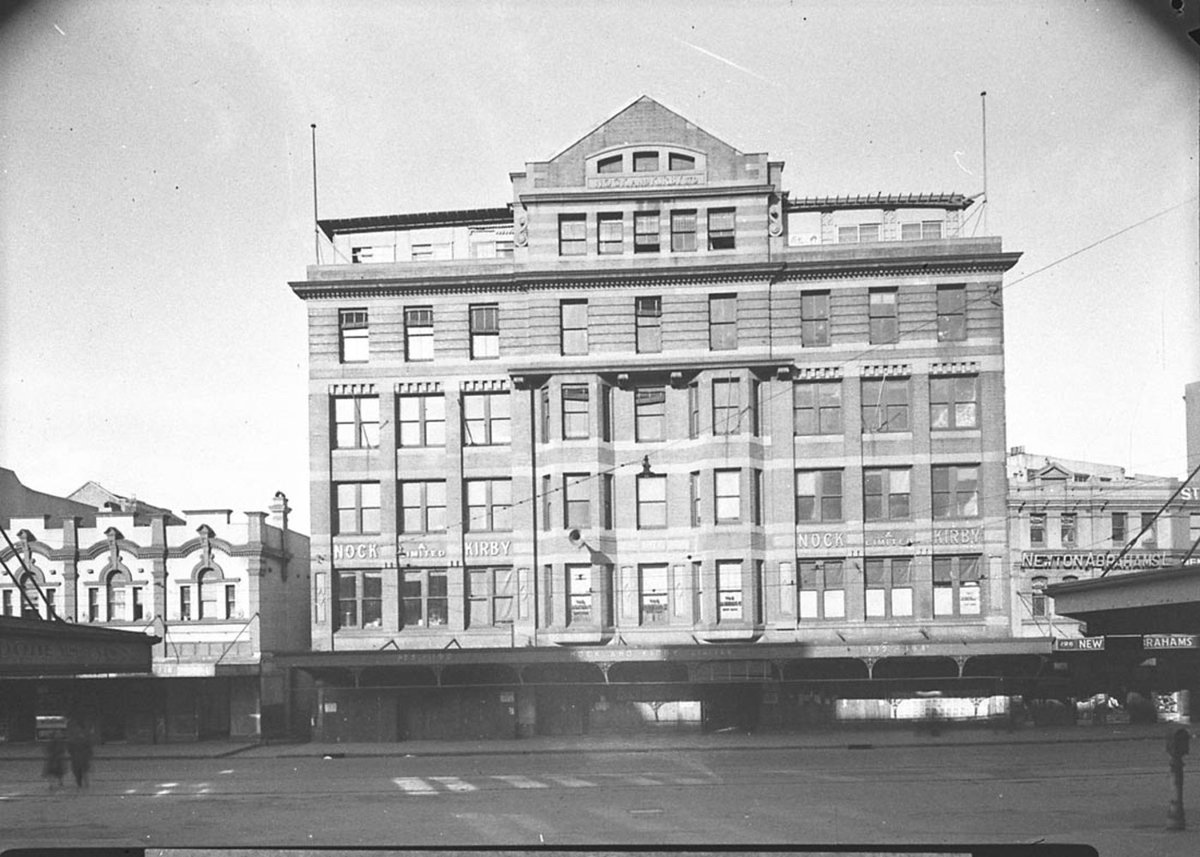 Nock Kirbys old building in George Street North bought by the Ironworkers Union, Sydney city centre (1945)