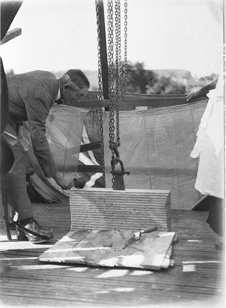 NSW Governor Sir Philip Game laying foundation stone (c. 1929)