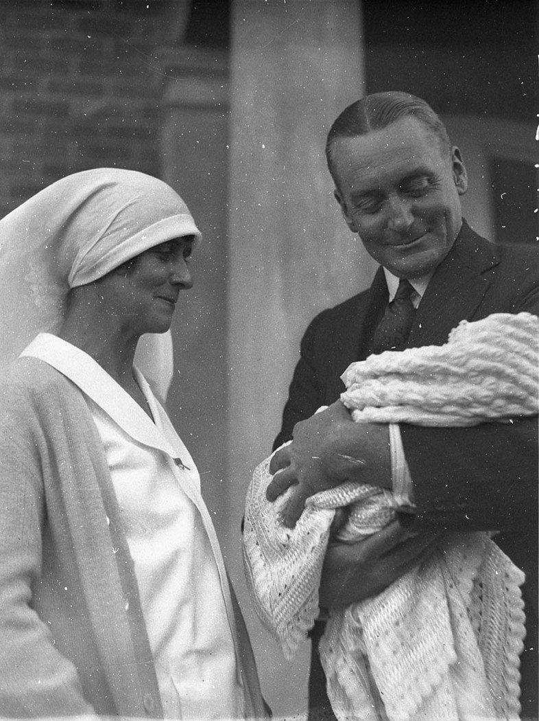 Nurse baby and VIP Looks like politician Brig Gen Sir Bertie Lloyd Ted Hood (1928–30)
