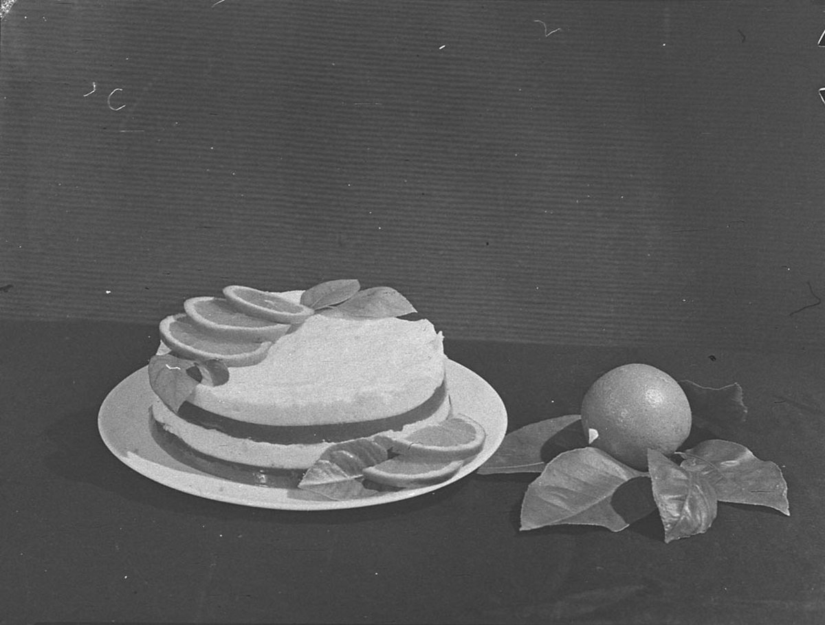 Orange jelly cake taken for Smiths Weekly cooking page (1947)