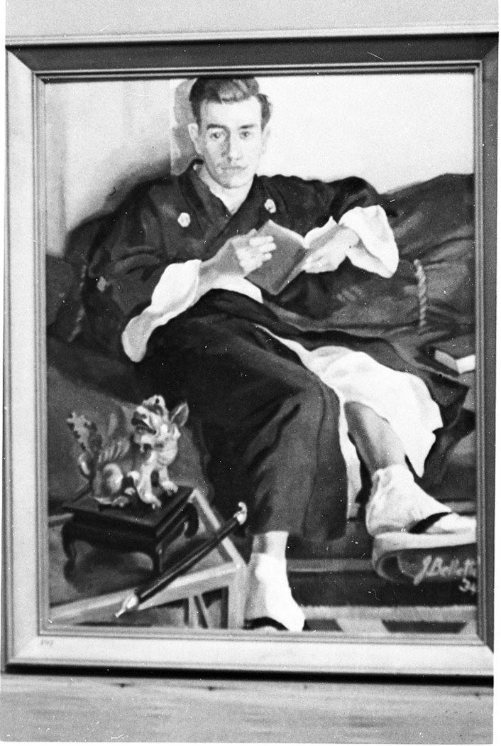 Painting of a man in a kimono by Jean Bellette 1934 (1930s)