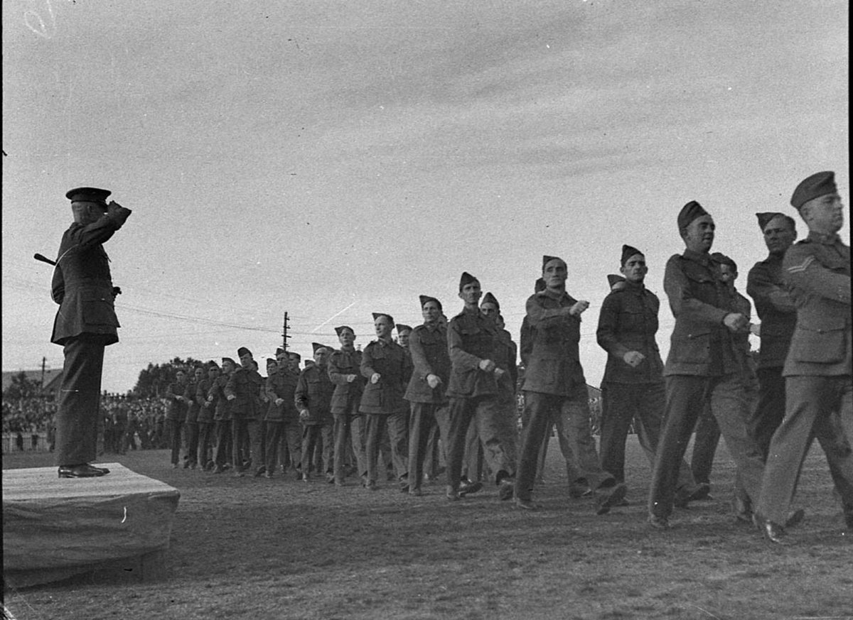 Parade at Chatswood oval North Sydney AIF day boys taken for Corporal Ramsay (1925–57)