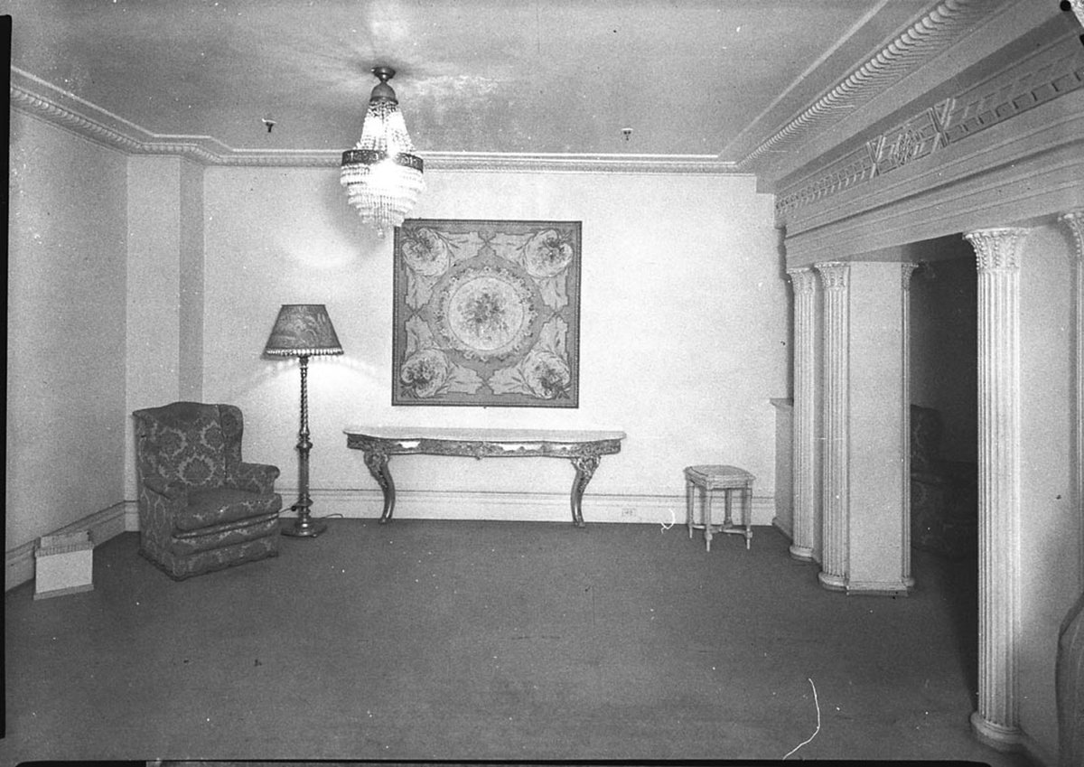 Part of the annexe leading to the auditorium 2UWs new radio theatre State Office Block, Sydney (1944)