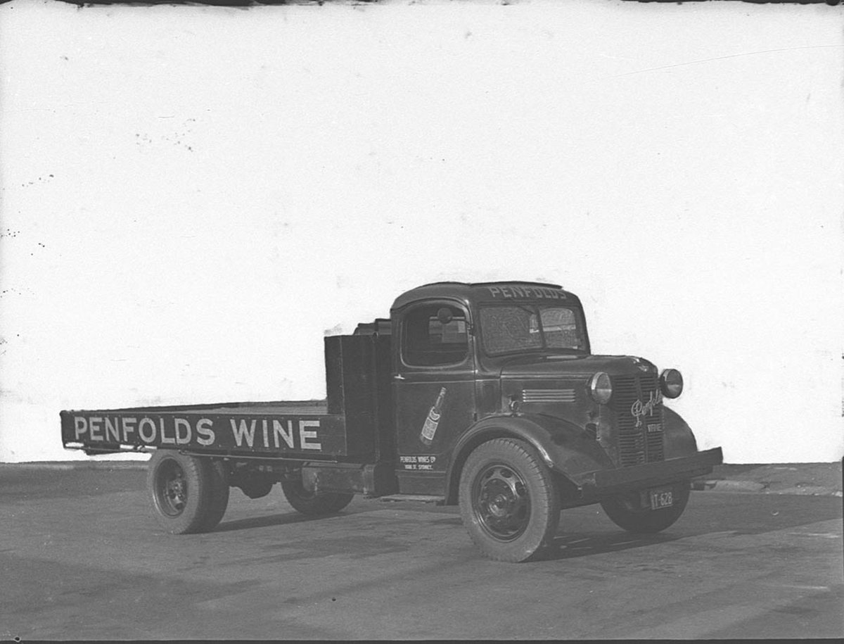 Penfolds Wines lorry block out background (1943)