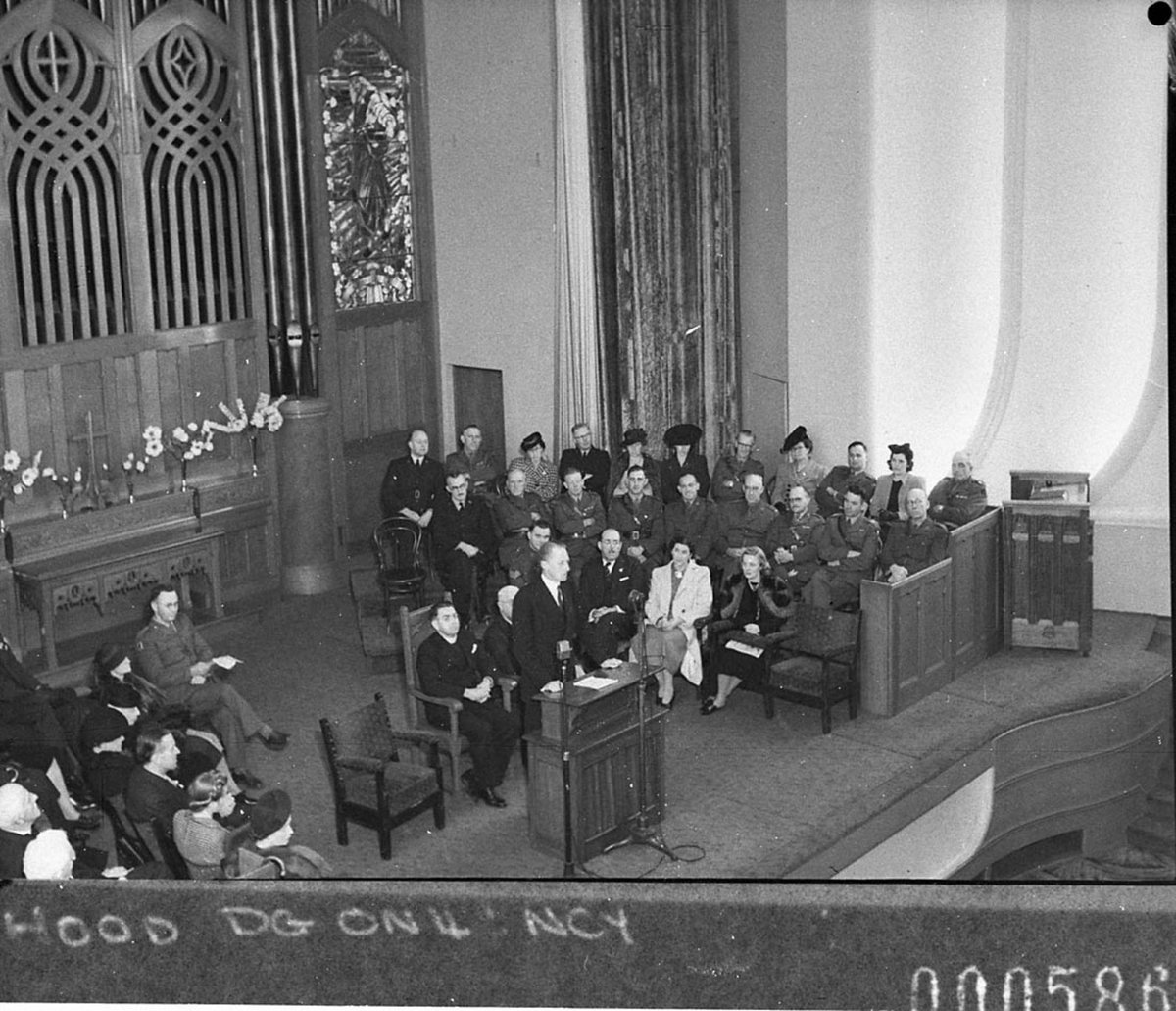 Presbyterian Church meeting at the Assembly Hall Margaret Street YMCA Centenary, Sydney city centre (1944)