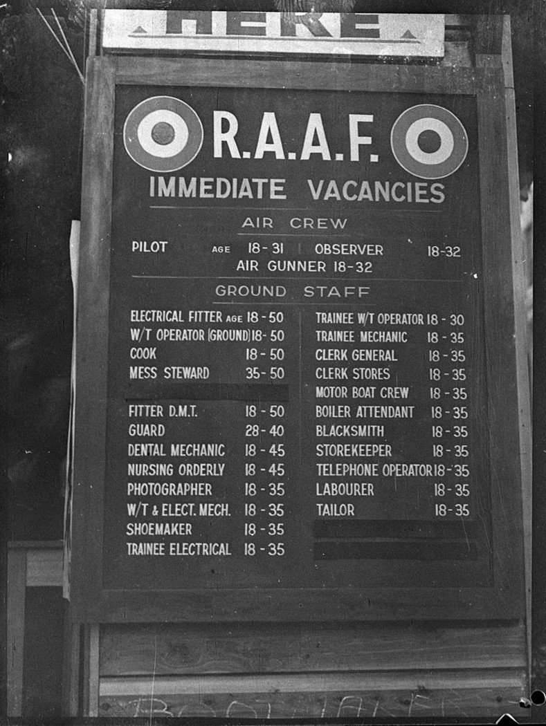 RAAF Immediate Vacancies board (1942?)