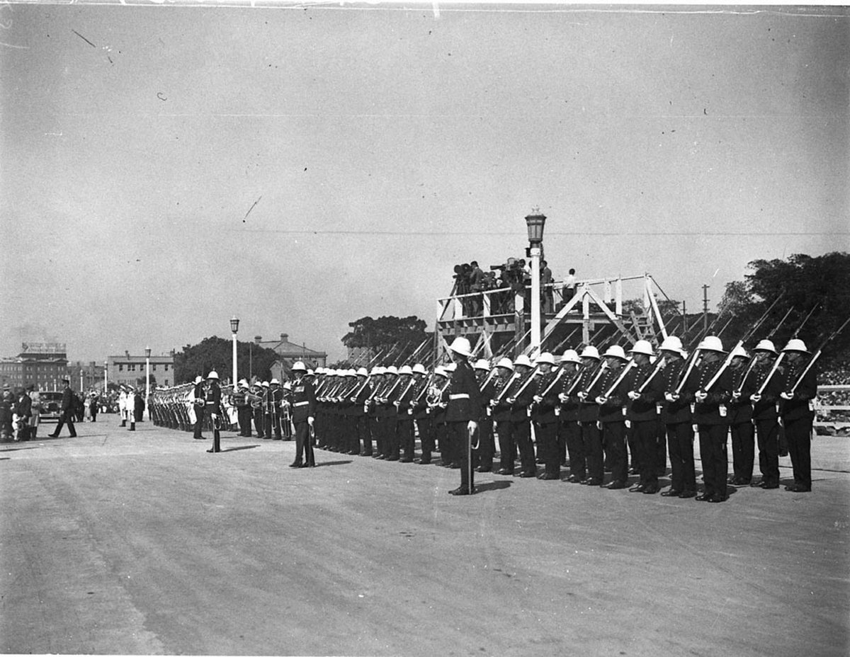 RAN and marines in front of dais (1932)