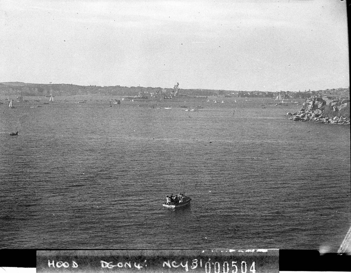 Regatta on the Sydney Harbour Naval destroyers in background (1941)