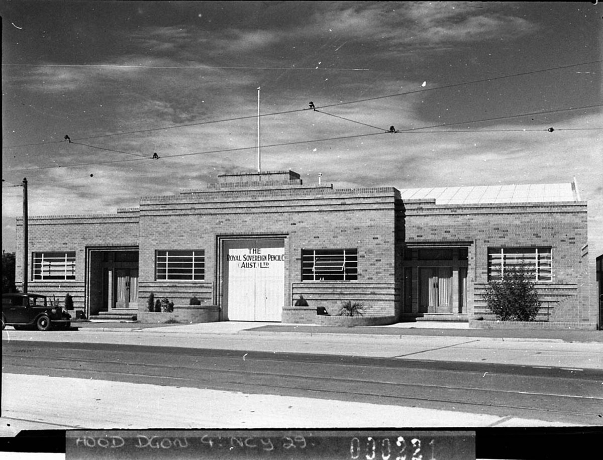 Royal Sovereign Pencil Co exterior Pacific Highway Greenwich (1937)