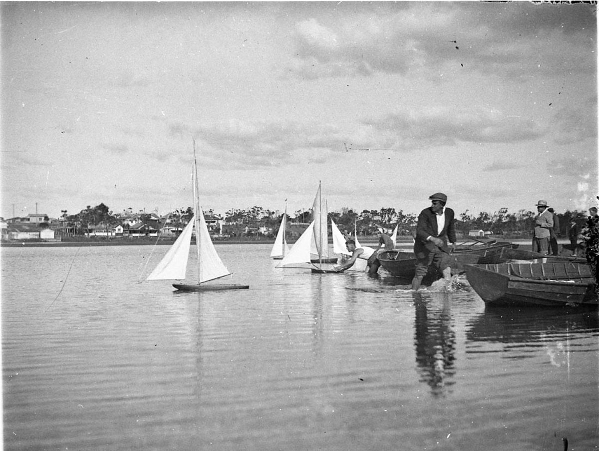 Sam Hoods eldest son Albert an enthusiast on right in a cap (1930s)