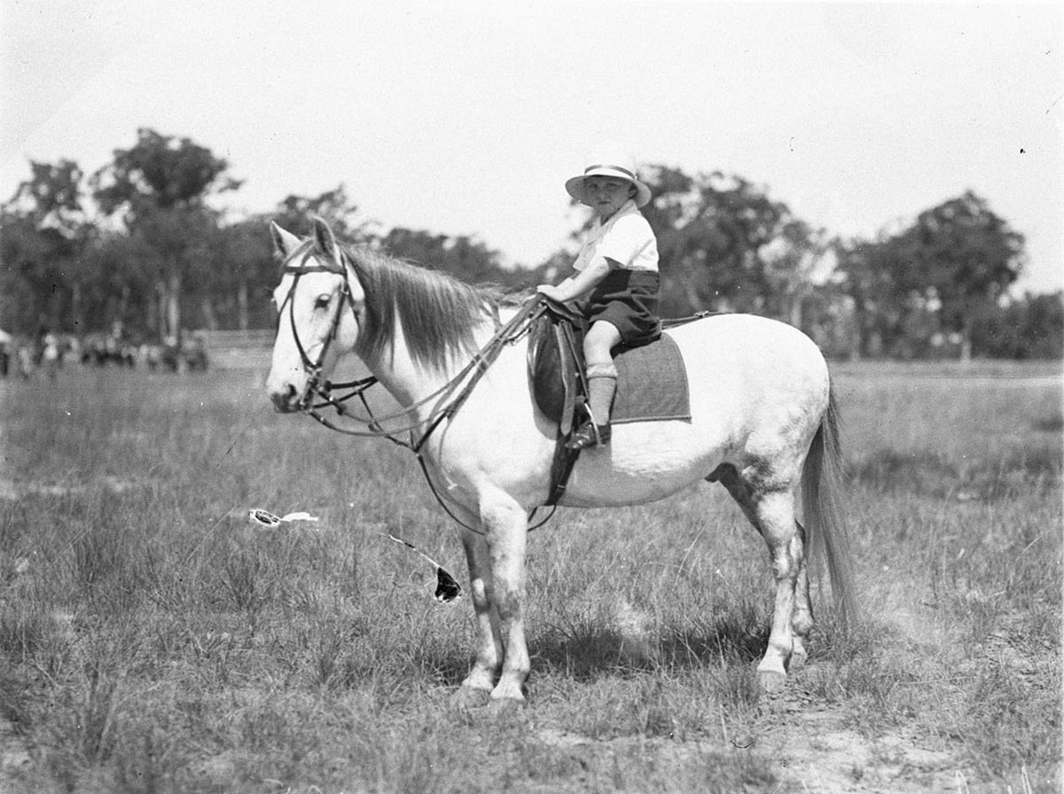 Small boy on his pony (c. 1929)