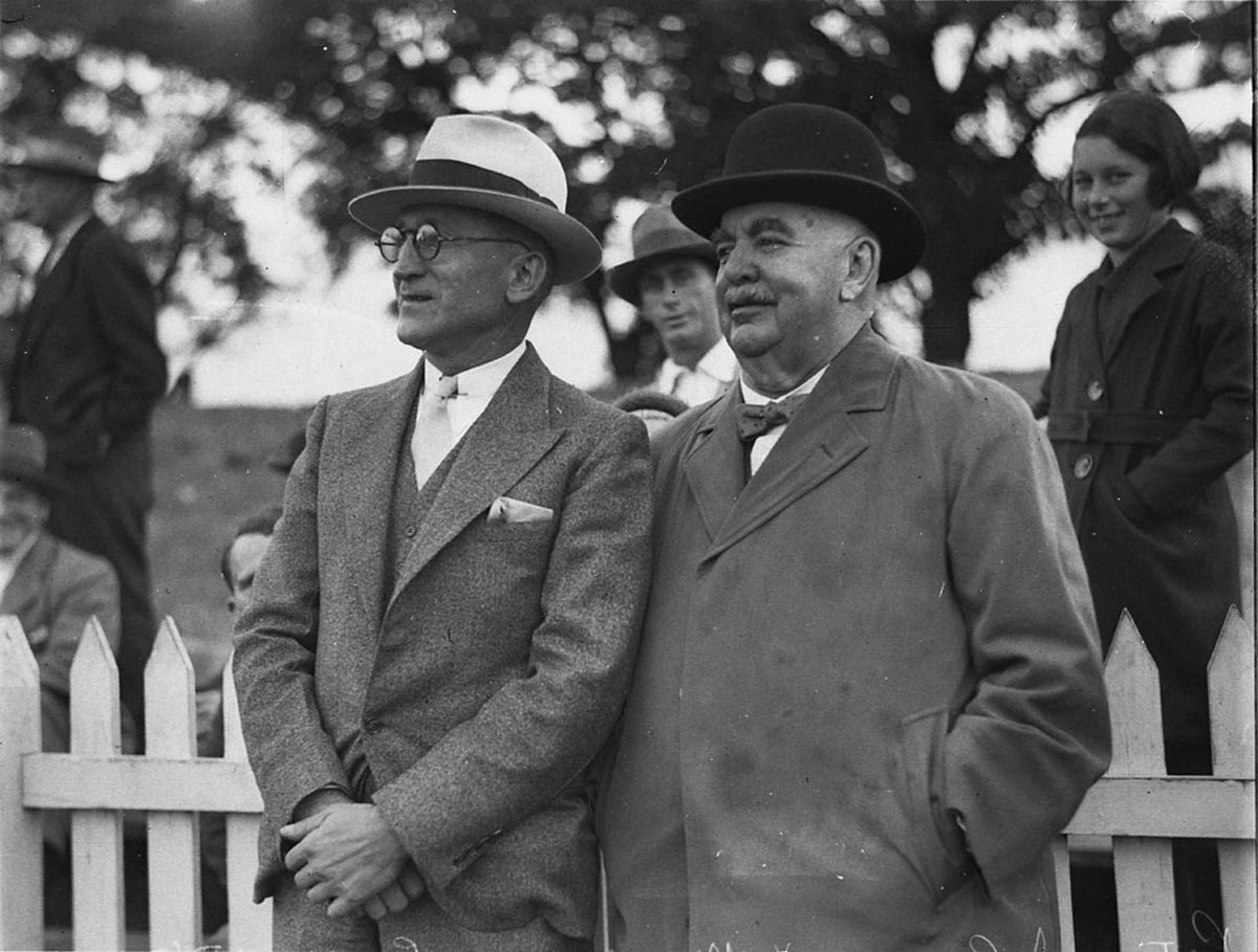 Spectators Mr Peters on right Redfern Oval 29 May 1934
