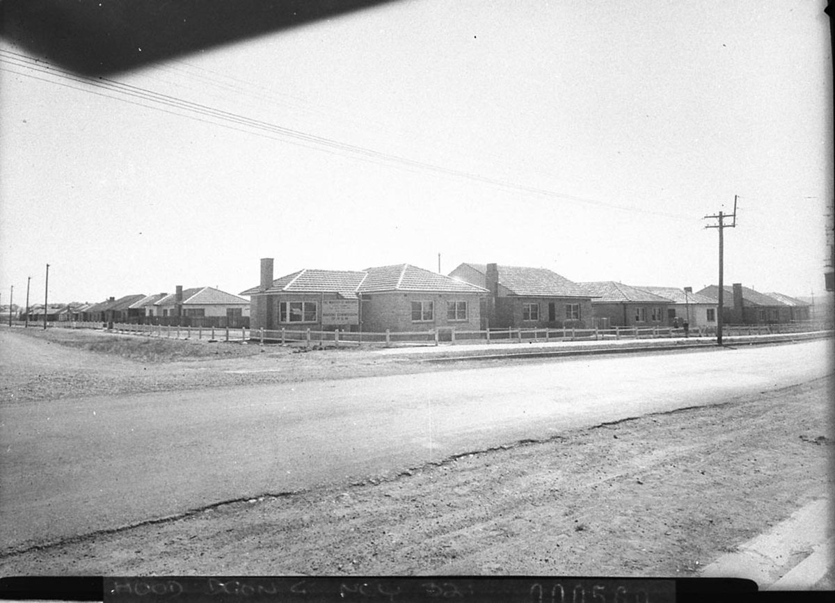 Street scene at Lidcombe Auburn or Bankstown taken for Charles A Morgan MHR, 1946
