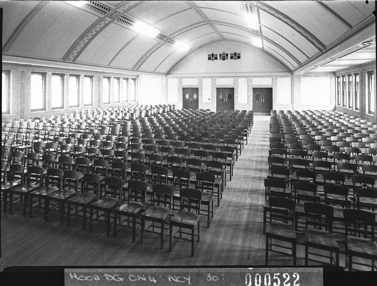 The assembly hall Scots College taken for Building Publishing Co, Bellevue Hill (1939)