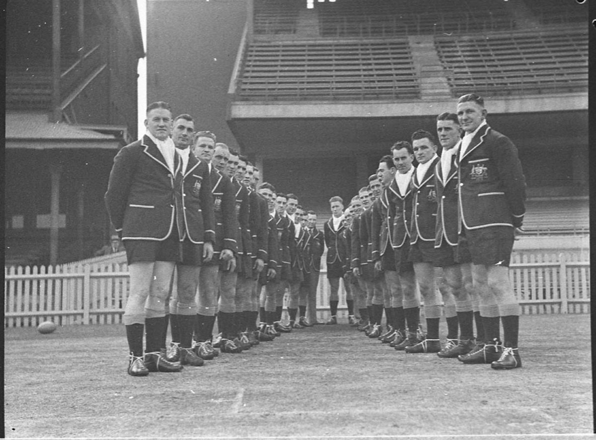 The Australian Rugby Leage team the Kangaroos before their departure overseas (1937)