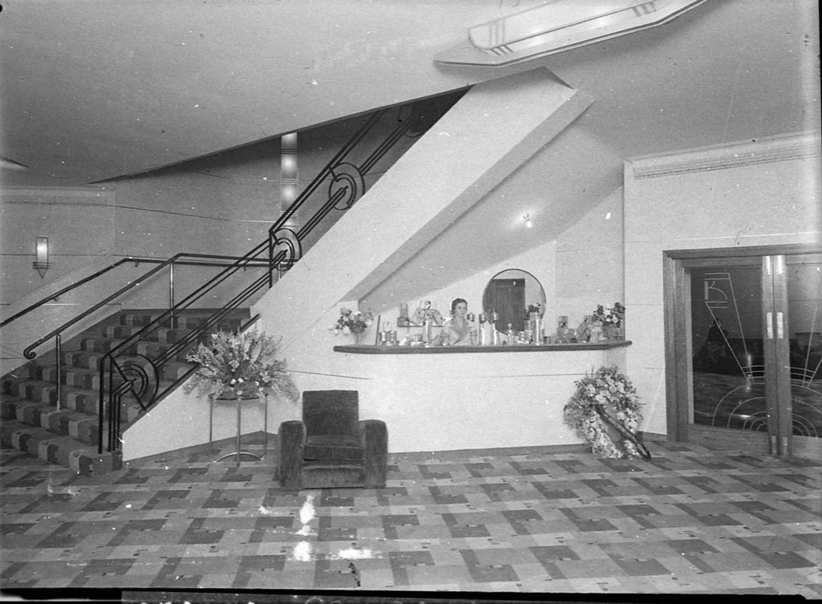 The new Kings Theatre Mosman View of the entrance foyer and confectionery counter (1937)