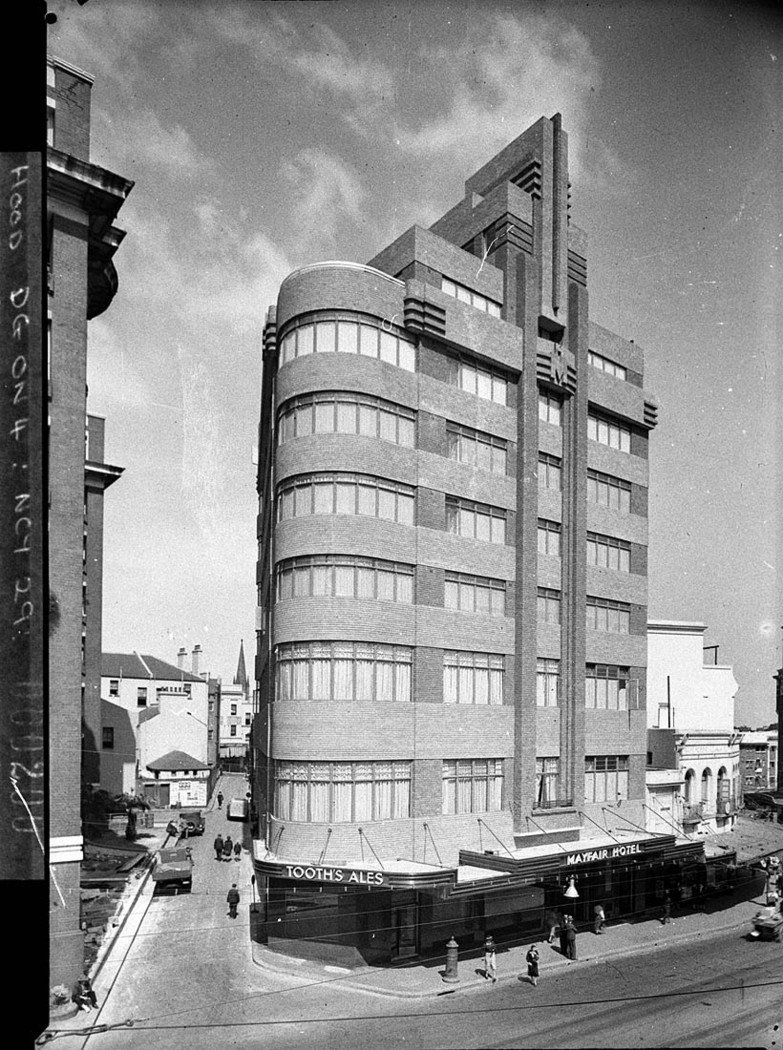 The new Mayfair Hotel at Kings Cross Exterior of the building (1937)