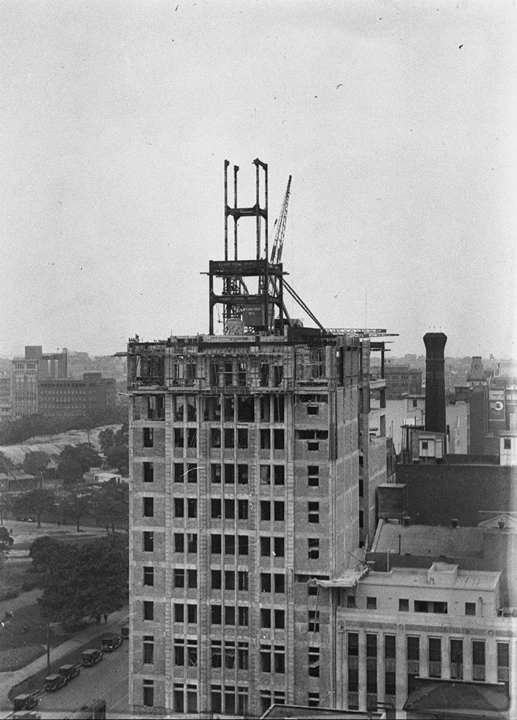 The new T G Building being erected by McLeod Bros (c. 1927)