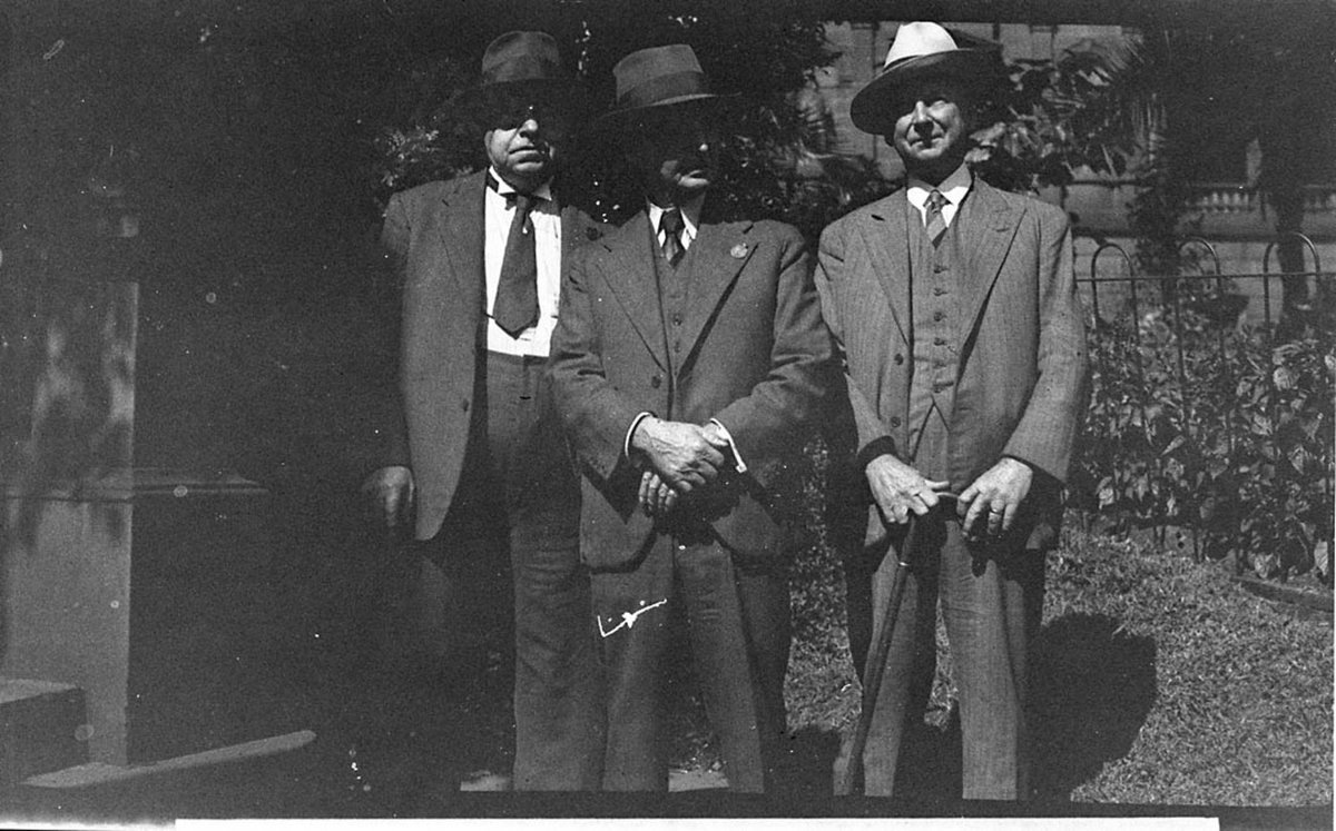 Three principals of the company Hygeia Dissolvenator Co taken for Mr Black, Crows Nest (1944)
