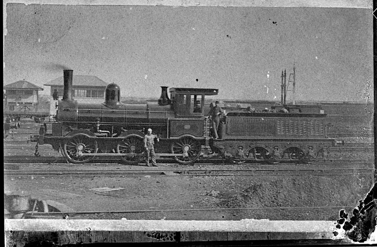 Victorian Railways Beyer Peacock Q class steam locomotive ca 1870 copy photograph 1940s (c. 1870)