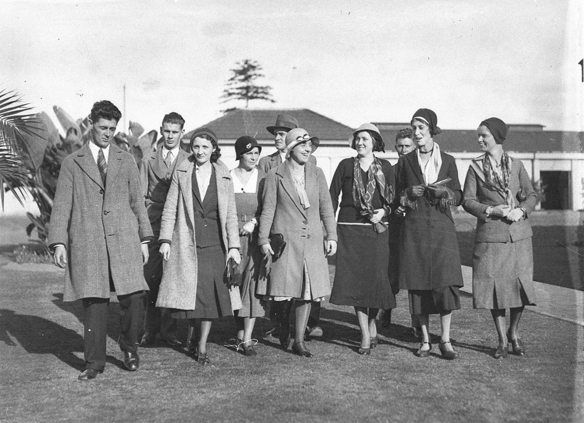 Visitors walking through the grounds (1930s)