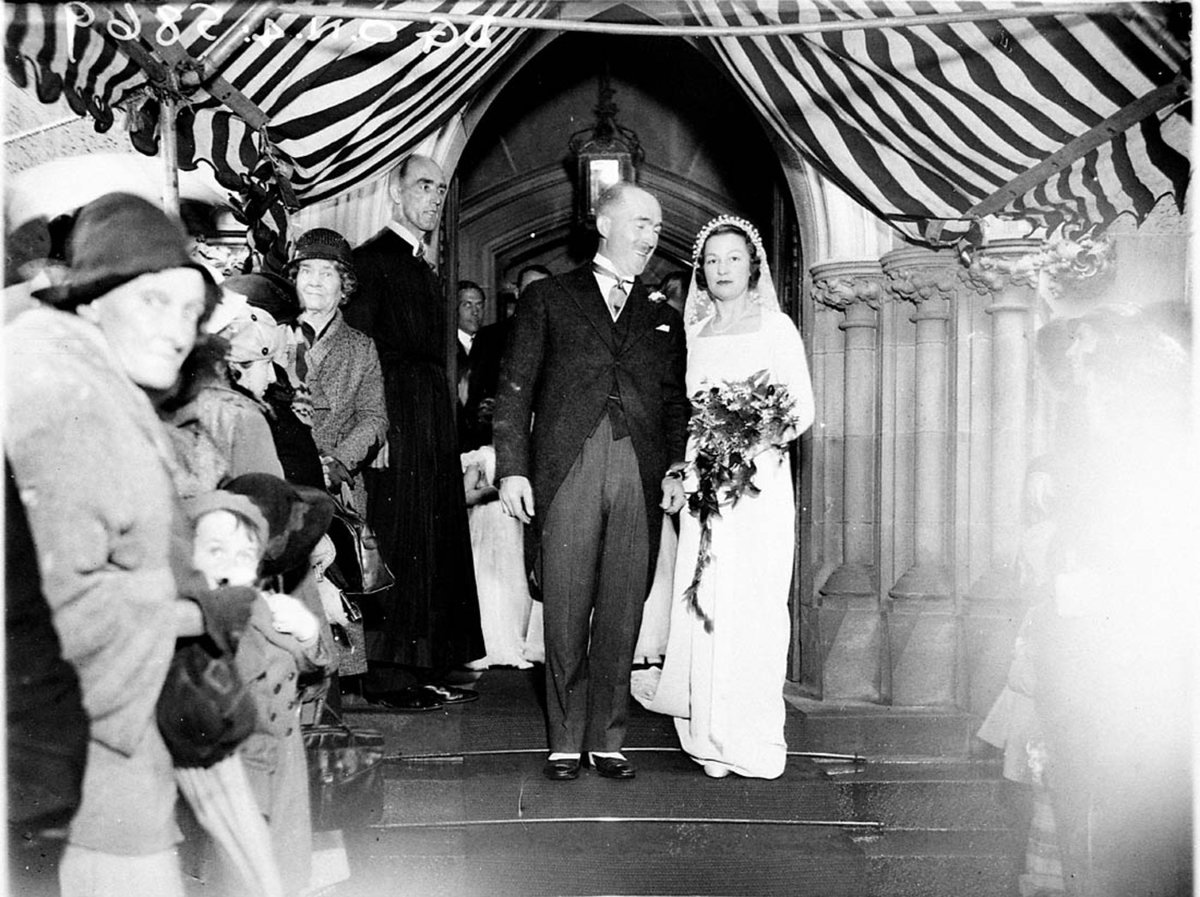 WhitneyFriend wedding couple leave the church (1934)
