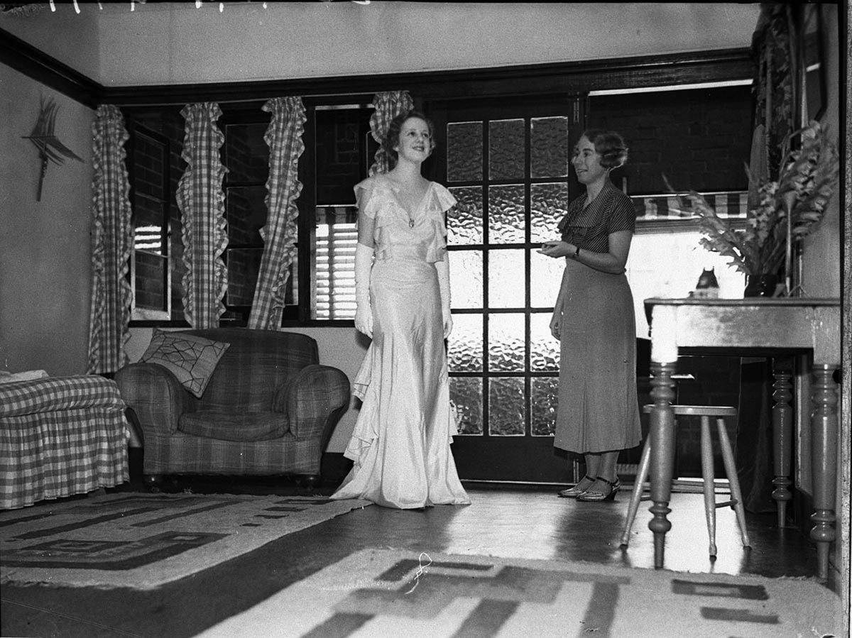 Woman taking lessons in deportment (c. 1934)