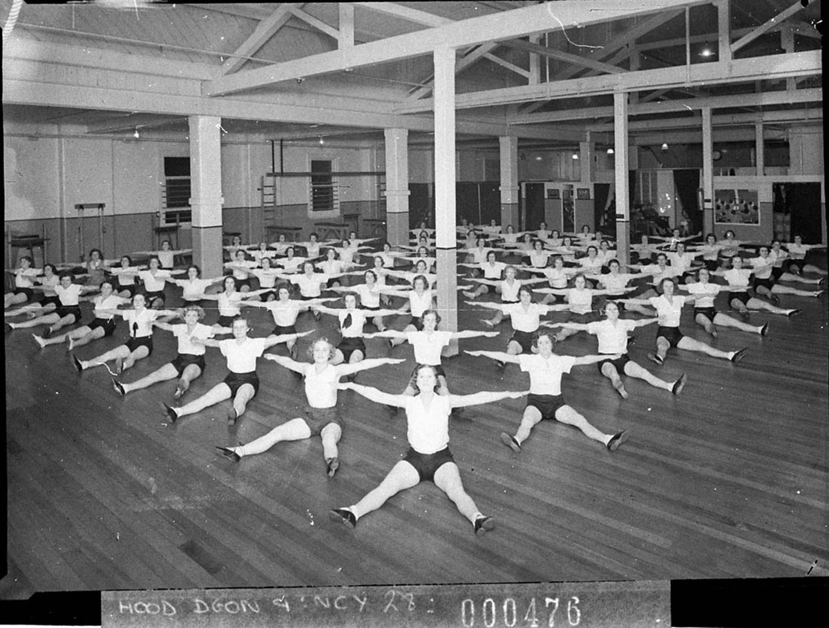 Womens exercise class Grace Bros gymnasium (c. 1937)