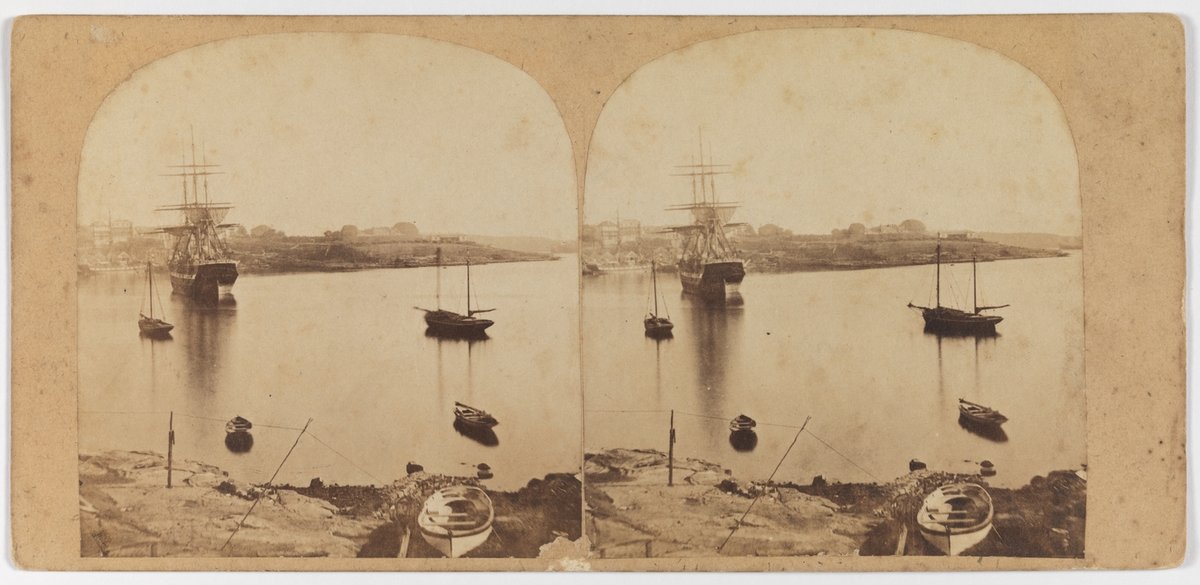 Sydney Cove No.3 Dawes Battery from Fort Macquarie (1859) (Looking west across Sydney Cove to Campbell’s wharf on left and Dawes Battery on right), Circular Quay