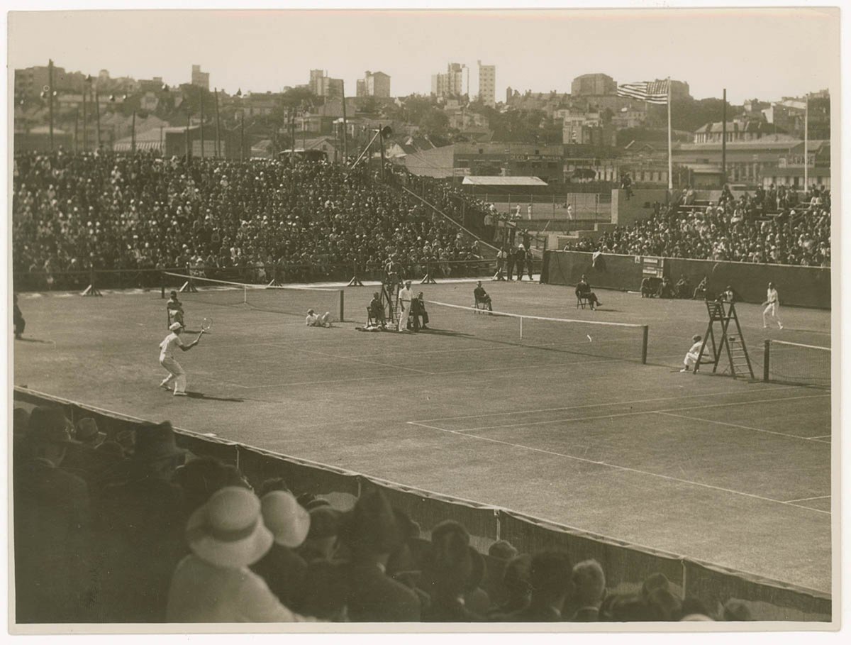 Davis Cup match, White City, Rushcutters Bay, ca. 1935, Sam Hood (c. 1935)