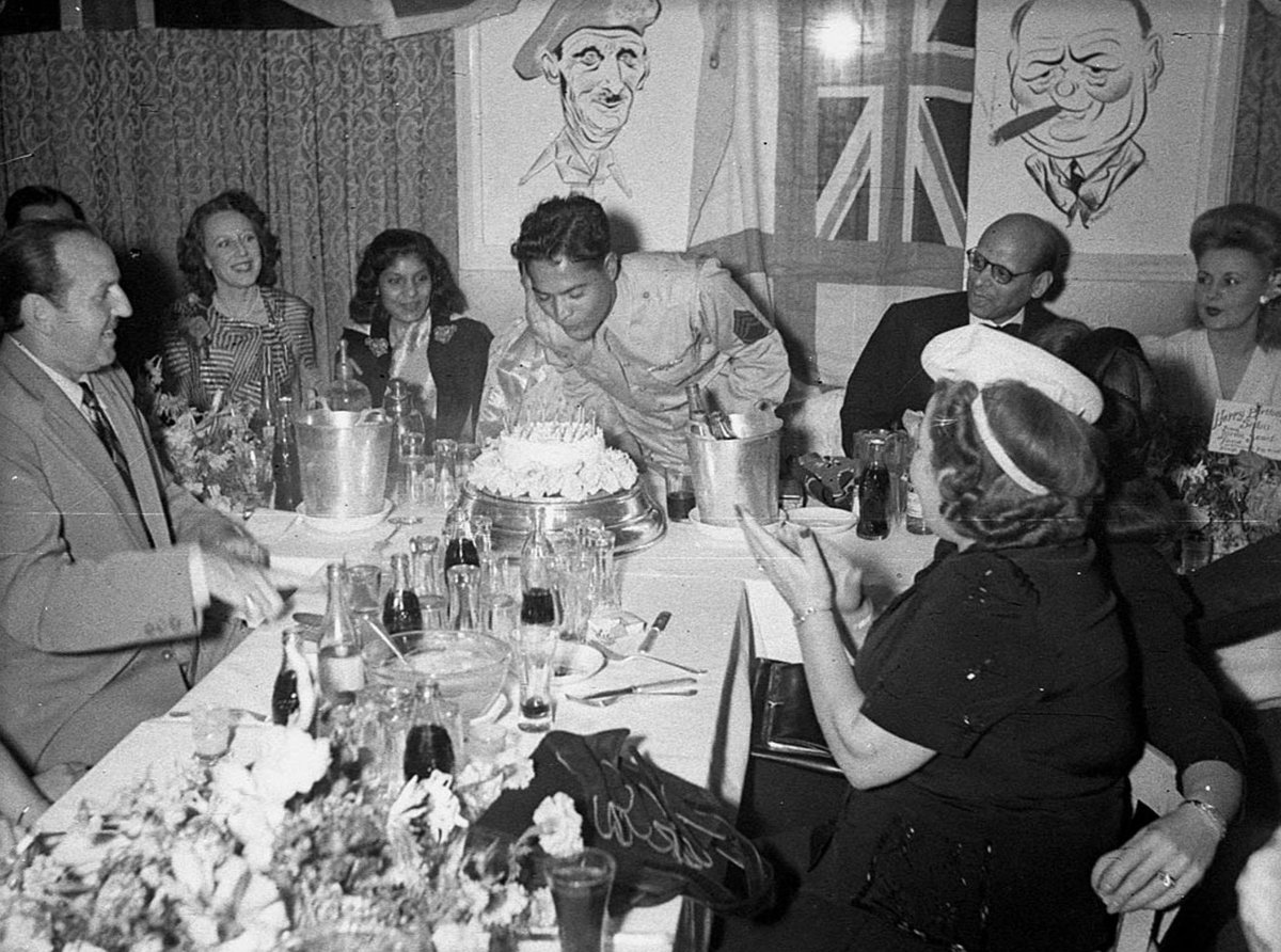 Film star Sabu's 21st birthday, Roosevelt Nightclub, Kings Cross, Sydney, 25 January 1945 - photographer Sam Hood, Potts Point