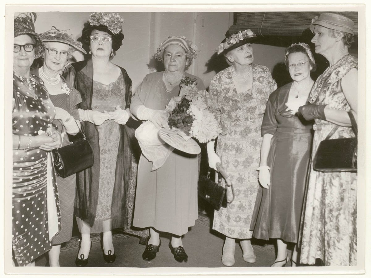 Mrs Inez Louisa Marden of Matraville, fundraiser for the troops during the Zulu, Sudan, Boer and First World Wars honoured by War Widows or nurses, Sydney, ca. 1950 - photographer Sam Hood (c. 1950)