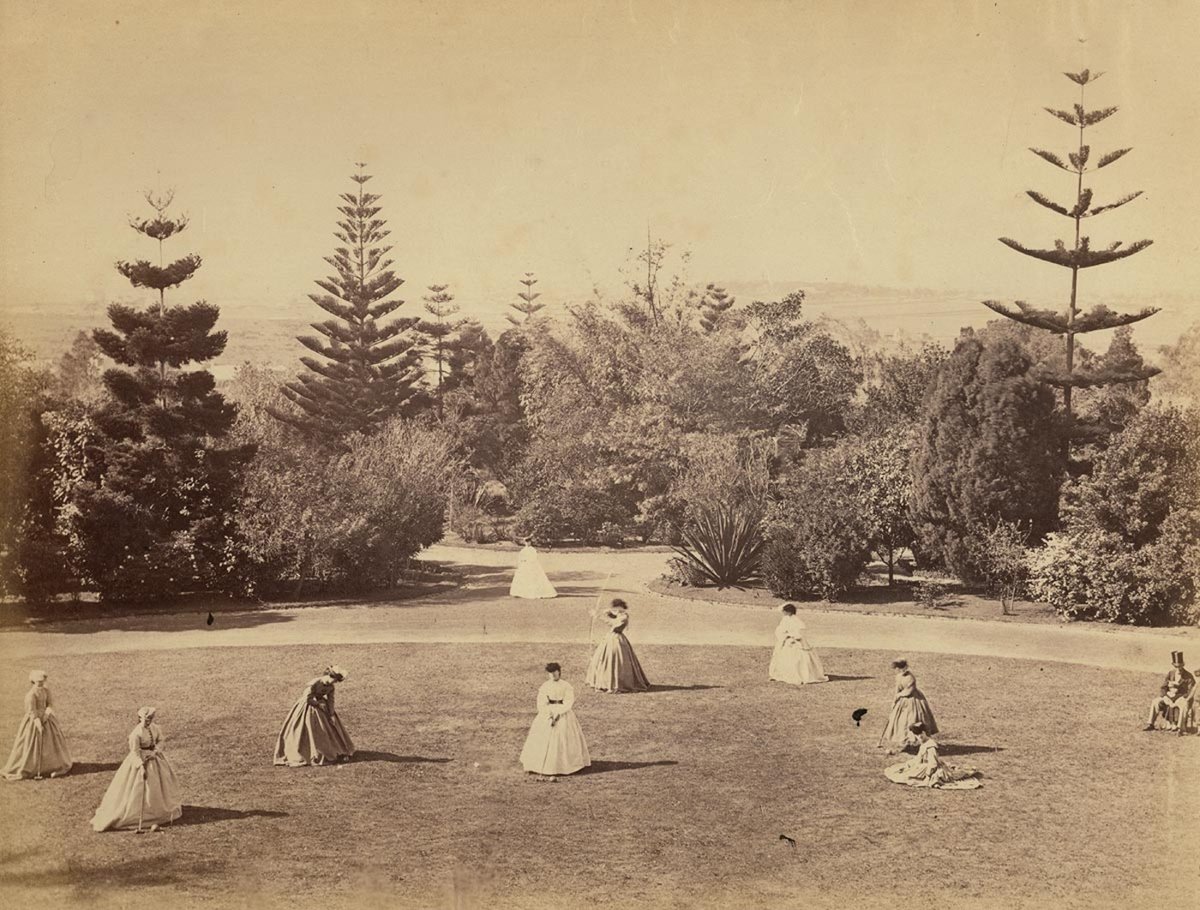 Croquet and archery, `Enmore House' grounds, Newtown, between 1865-1870 - photographer unknown (1865–70)