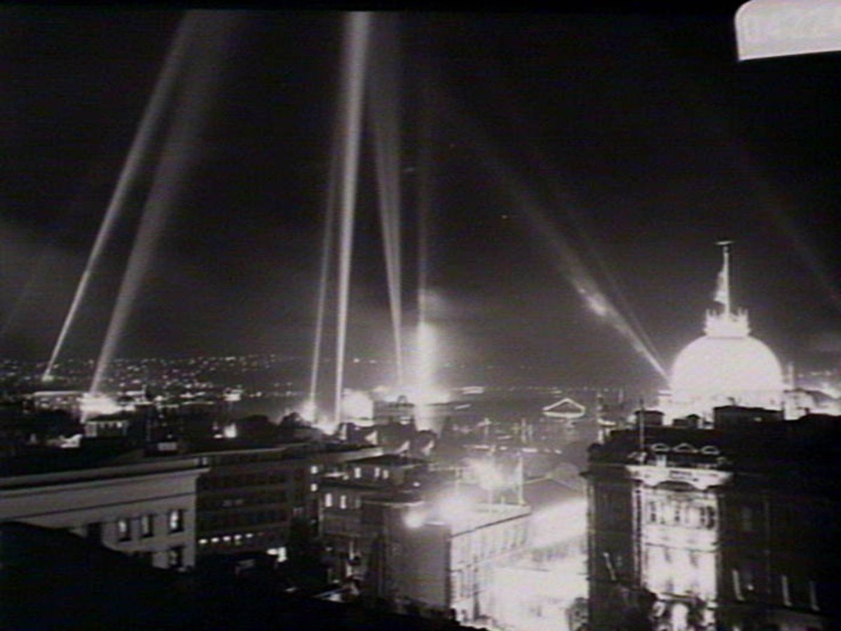 Fireworks display, Sydney- Royal visit, 1954
