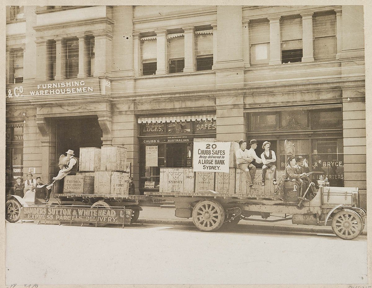 Safe delivery, Clarence Street, Sydney, 1920s, Sydney city centre