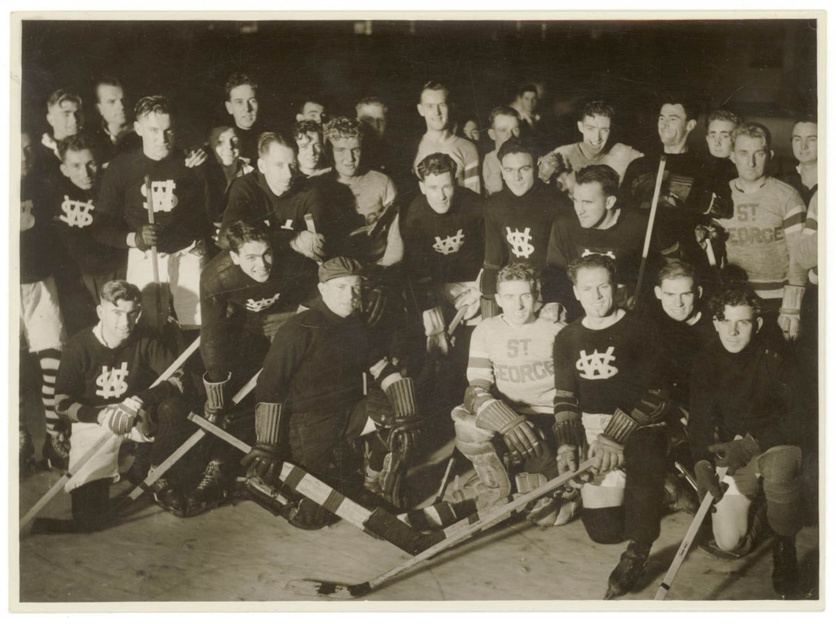 Western Suburbs and St.George ice hockey at Glaciarium, Sydney, June 1937 - photographer Sam Hood
