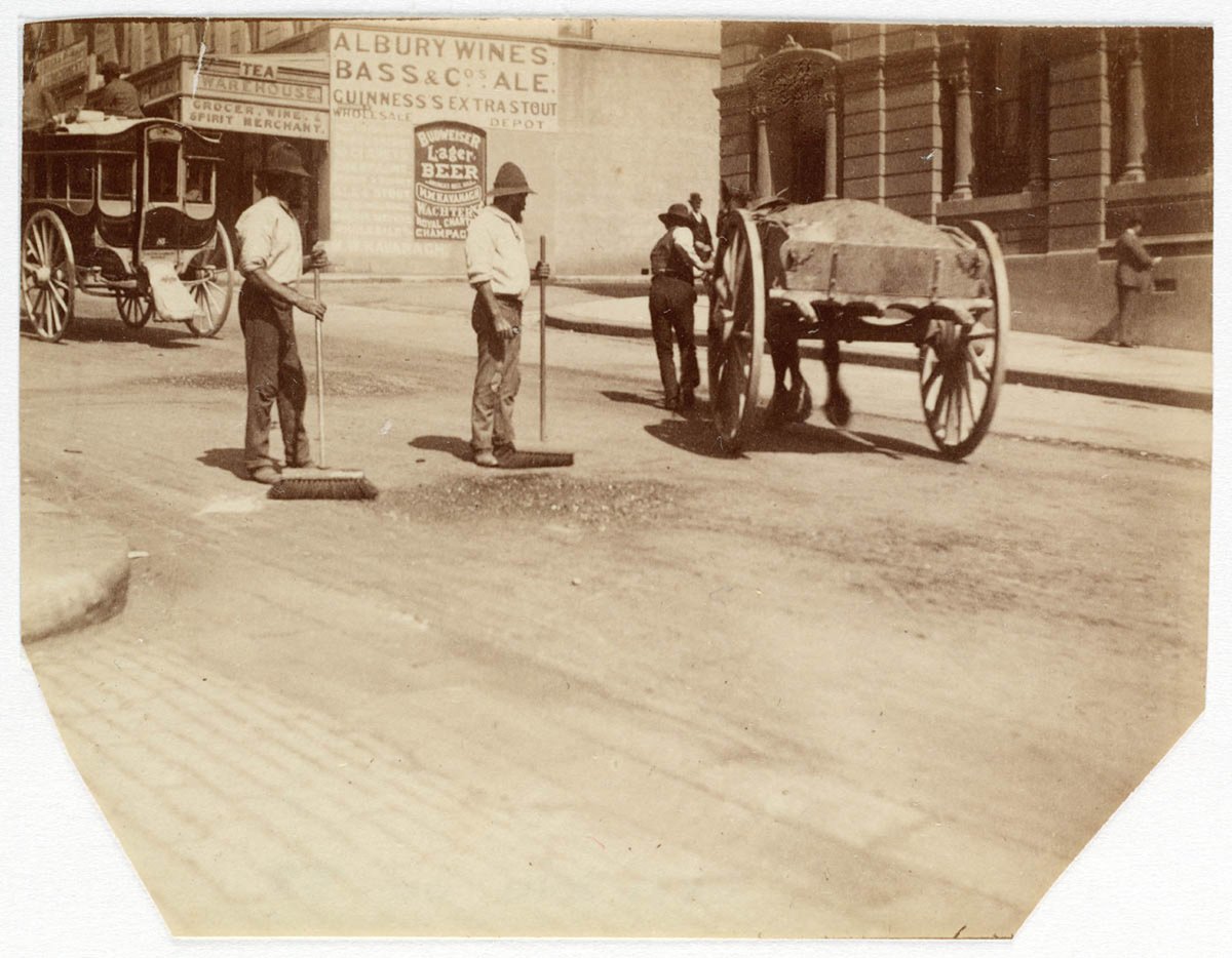 Street scene from Sydney, ca. 1885-1890 - photographed by Arthur K. Syer (1885–90)