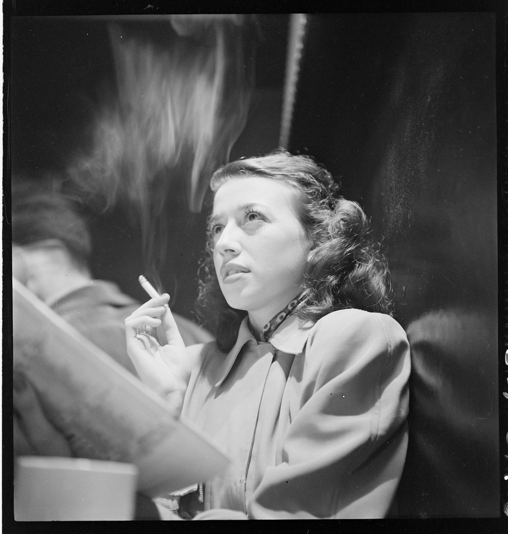 Mary (George) in Lincoln Inn, Greek girl in coffee shop, July 1950 from Lincoln Coffee Lounge and Cafe, Rowe Street, Sydney - photographed by Brian Bird