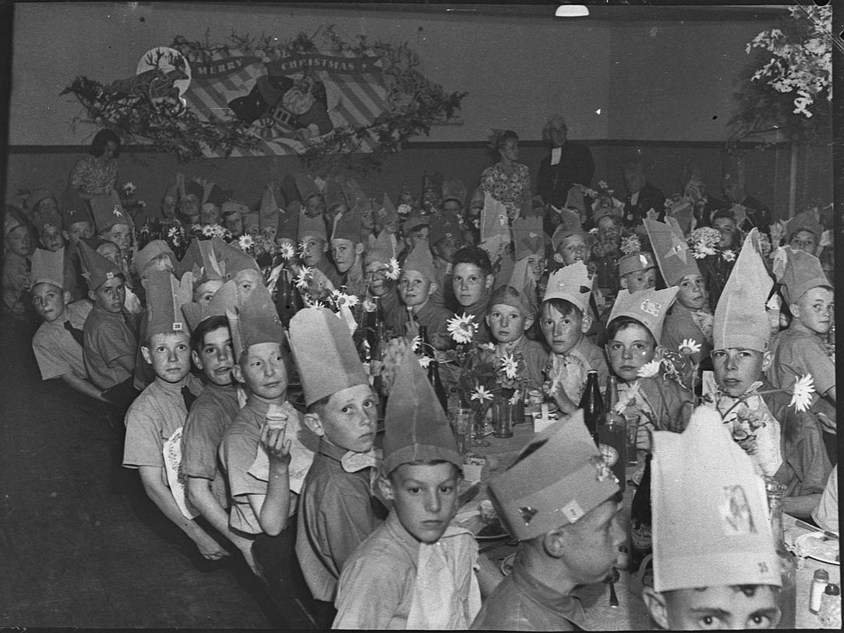 Westmead Boys Home Christmas party, 11-12-1948, by Sam Hood