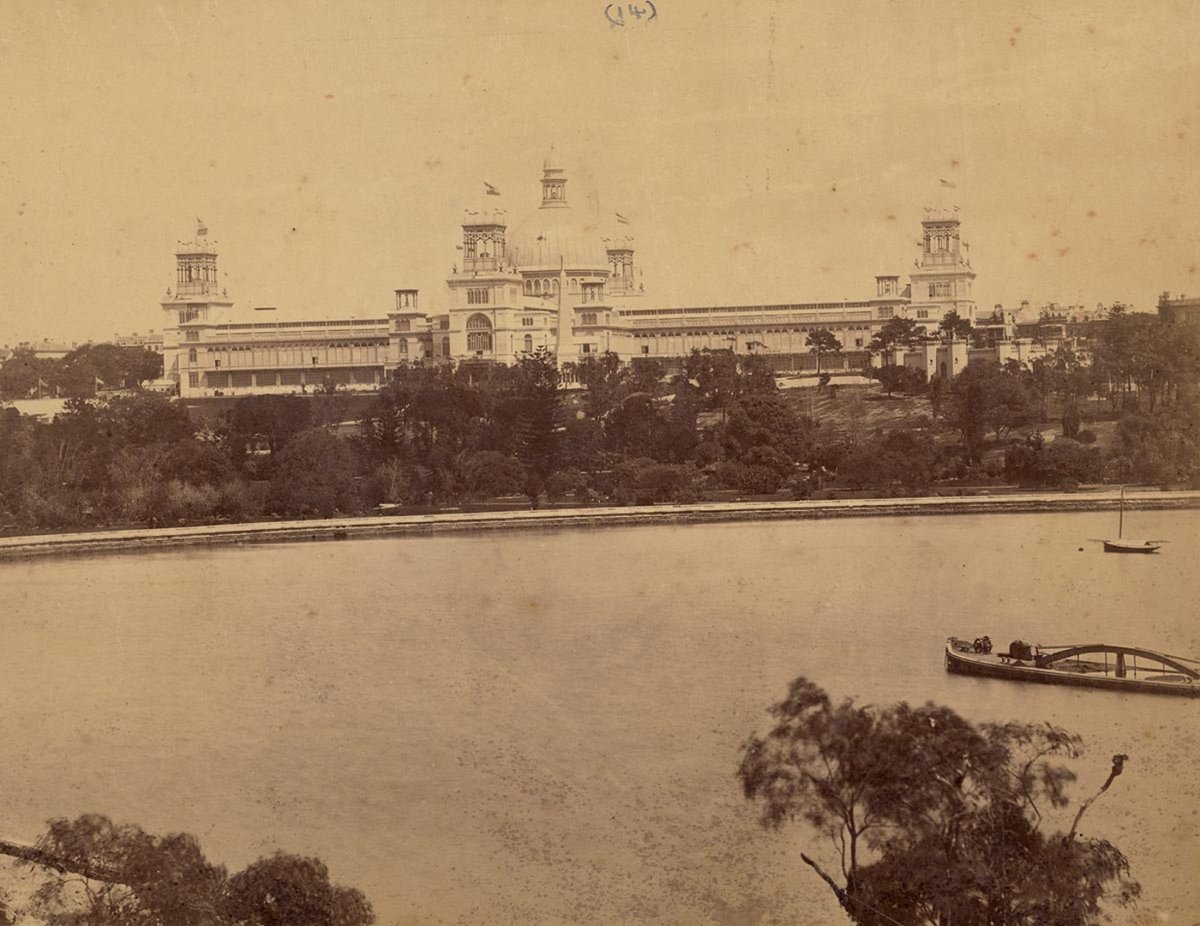 The International Exhibition, Sydney, from Lady Macquarie's Chair, 1879-1880 - photographed by C. Bayliss, 419 George Street (Sydney), Sydney city centre