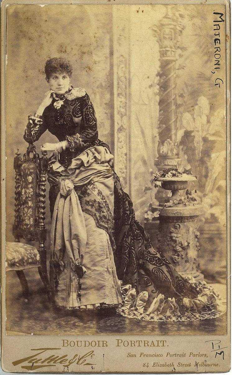 Guilia Majeroni, actor, 1884 - Tuttle and Co., San Francisco Portrait Parlors, 84 Elizabeth Street Melbourne, Sydney city centre