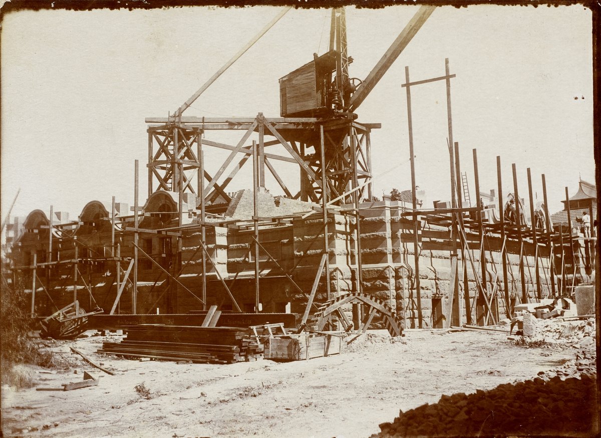 The Mitchell Library in progress, 17 Nov. 1906, by unknown photographer, Sydney