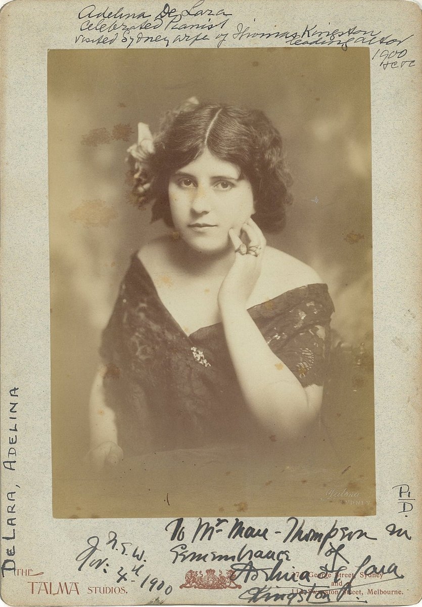 Adelina de Lara, concert pianist, Sydney, 1900 - photograph by Talma Studios, Sydney city centre