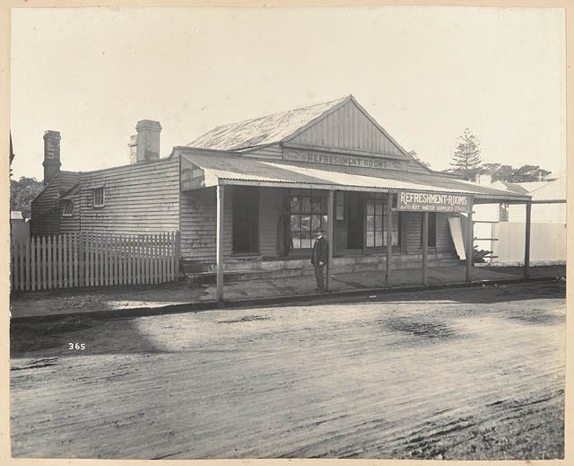 Mrs. Kuhl's Refreshment-room, Manly, 1900, from Views taken during Cleansing Operations, Quarantine Area, Sydney, 1900, Vol. VI - under the supervision of Mr George McCredie, F.I.A., N.S.W