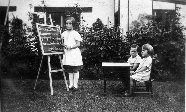 Playing school, 1940 - Harold Reed, Burwood