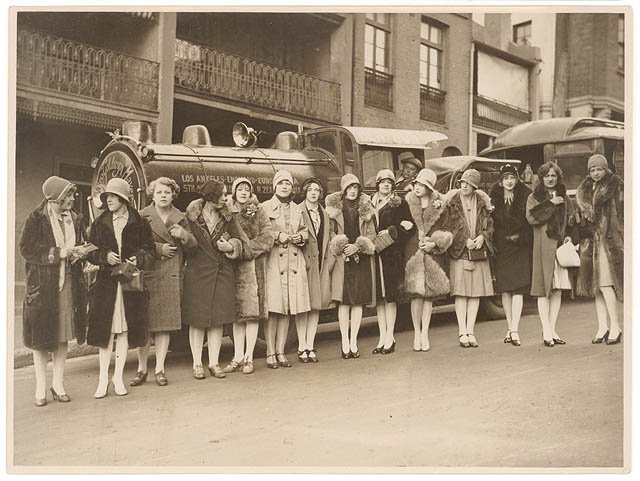 American women's jazz band "Ingenues" and the "Trackless Train", Sydney, late 1920's - Sam Hood (1920s)