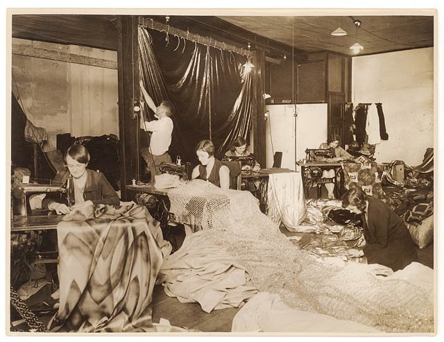 Sewing for a production, c. 1930s - by Sam Hood, Sydney