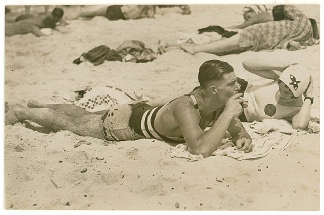 Beach scene, 1930s - by Sam Hood, Bondi