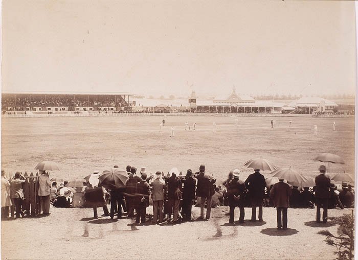 England v. Australia Cricket Match at the Sydney Cricket Ground, January 27 1883 - by unknown photographer, Moore Park