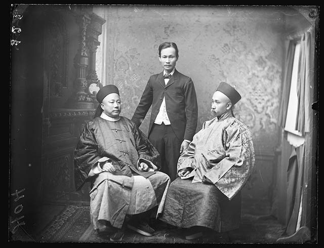 General Ho and Tsing (with unidentified Chinese male, 1887 - photographed by Freeman Studios), Sydney